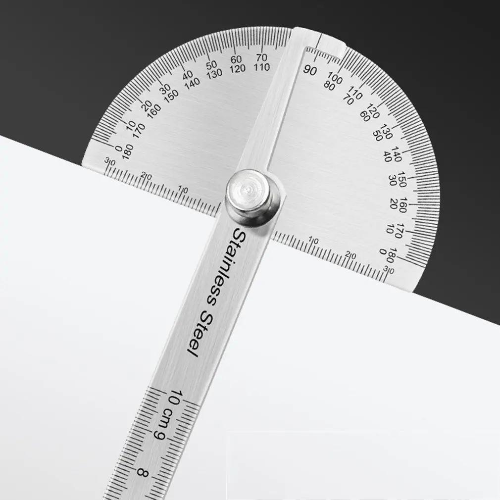

180 Degree Protractor Stainless Steel Angle Gauge Adjustable Multifunction Semicircle Ruler Mathematics Measuring tool 100/150mm