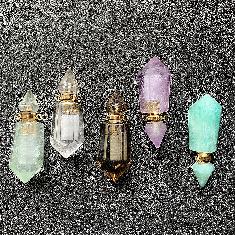 Мини Портативный натуральный камень подвеска в виде бутылочки парфюма для