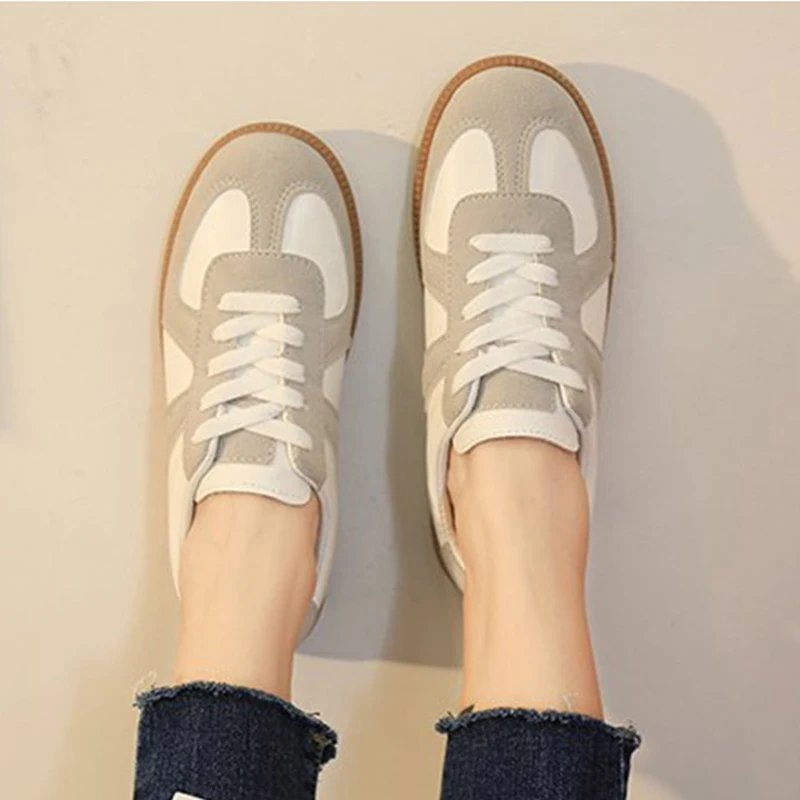 Женские кроссовки вулканизированные туфли на плоской подошве со шнуровкой в