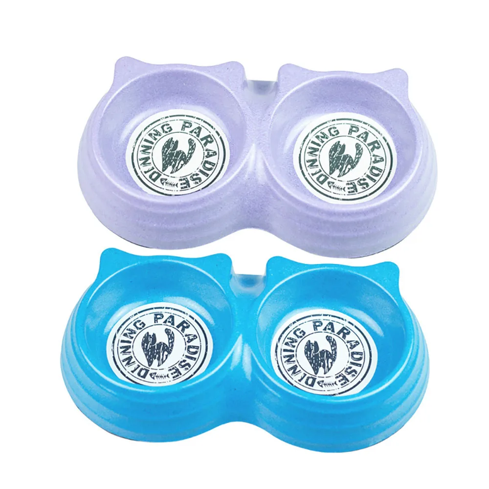 Миска для домашних животных из бамбукового волокна двойная миска собак кошек