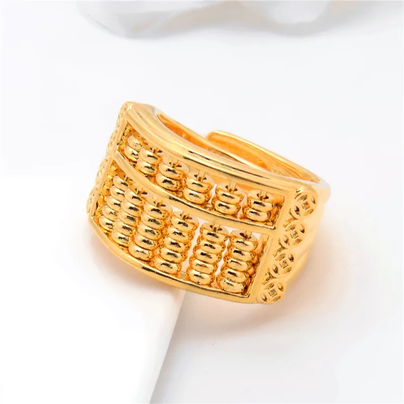 TIANRO движение Abacus бусины для мужчин кольца медь золотистого цвета отверстие