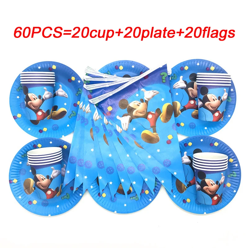 

Набор бумажных тарелок с изображением мультяшного Микки Мауса