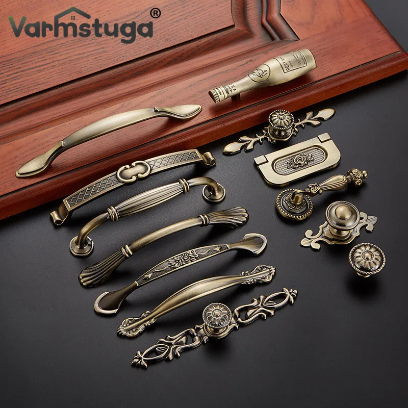 

Antique Handle Knob Furniture Handle Kitchen Cabinet Handle Drawer Handle Pulls Zinc Alloy Cupboard Handles European Handles