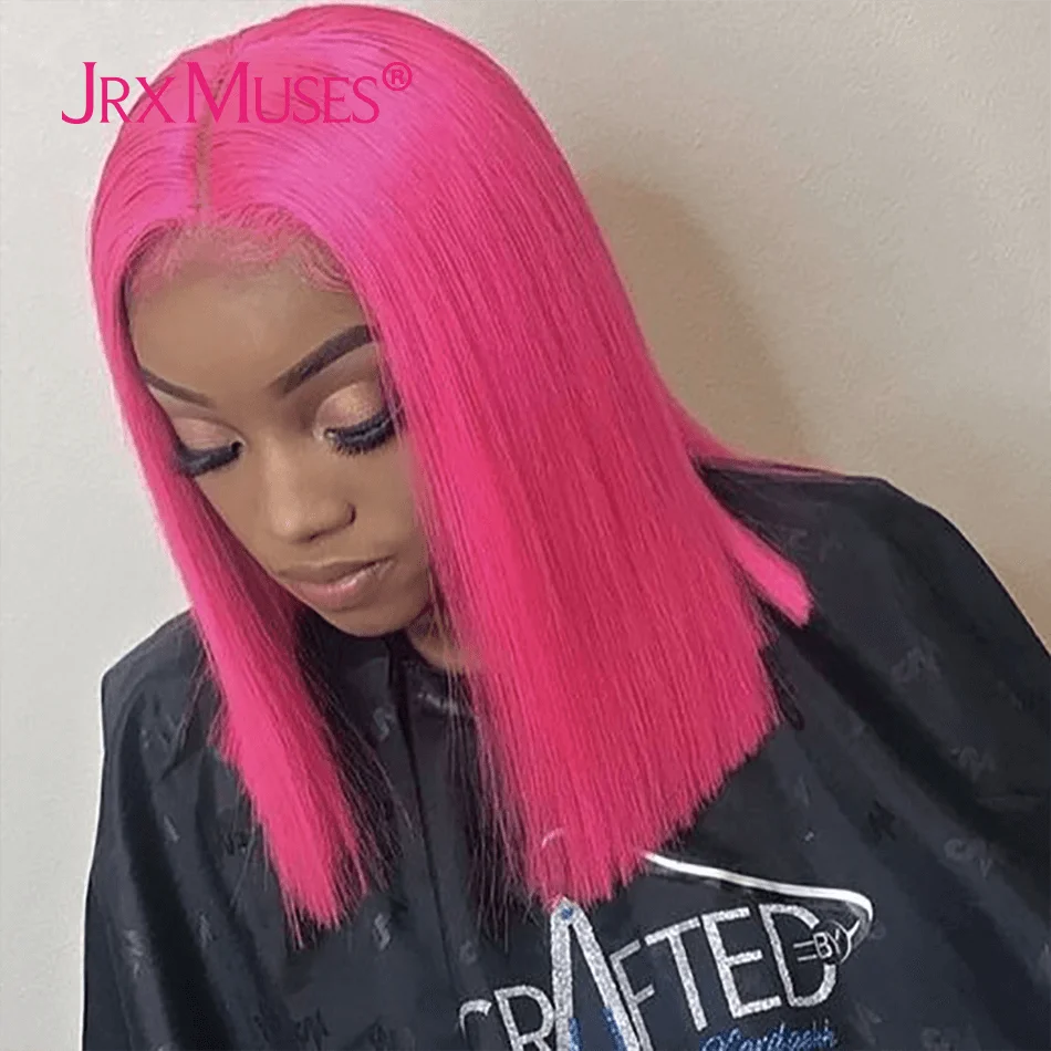 Короткий Боб парики из натуральных волос на кружевной Цветной отбеленные