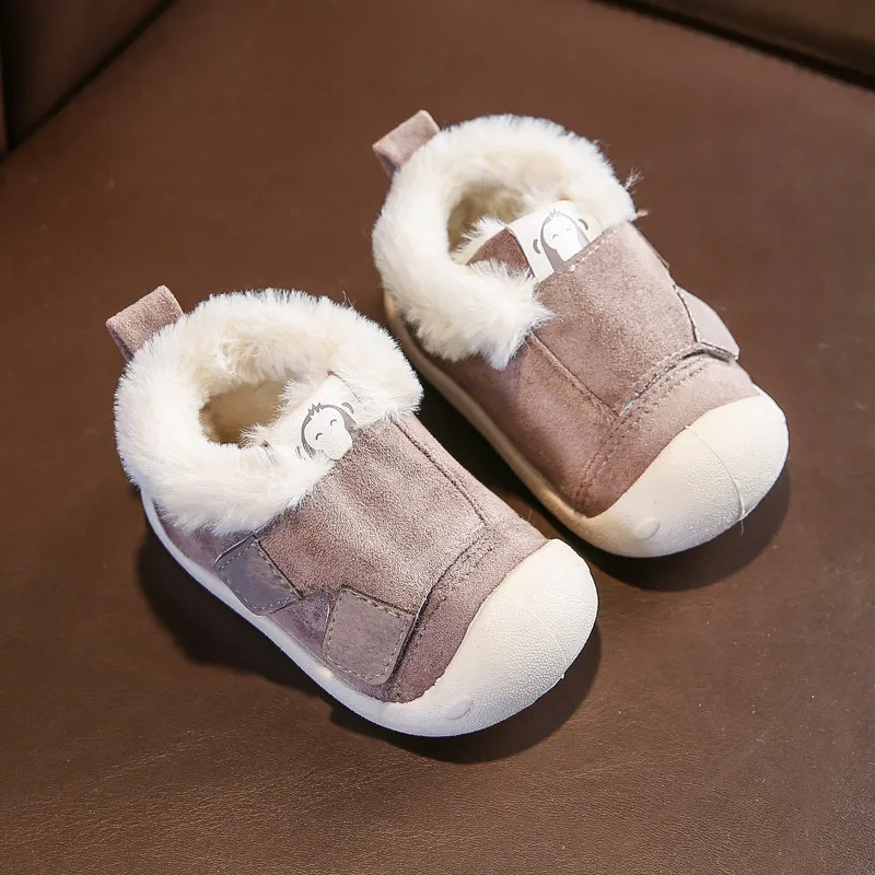 

Kushyshoo Baby First Walkers 2020 Fashion Hook&loop Plus Velvet Warm Non-slip Kids Boots Multicoloe Wearable Soft Cotton Shoes