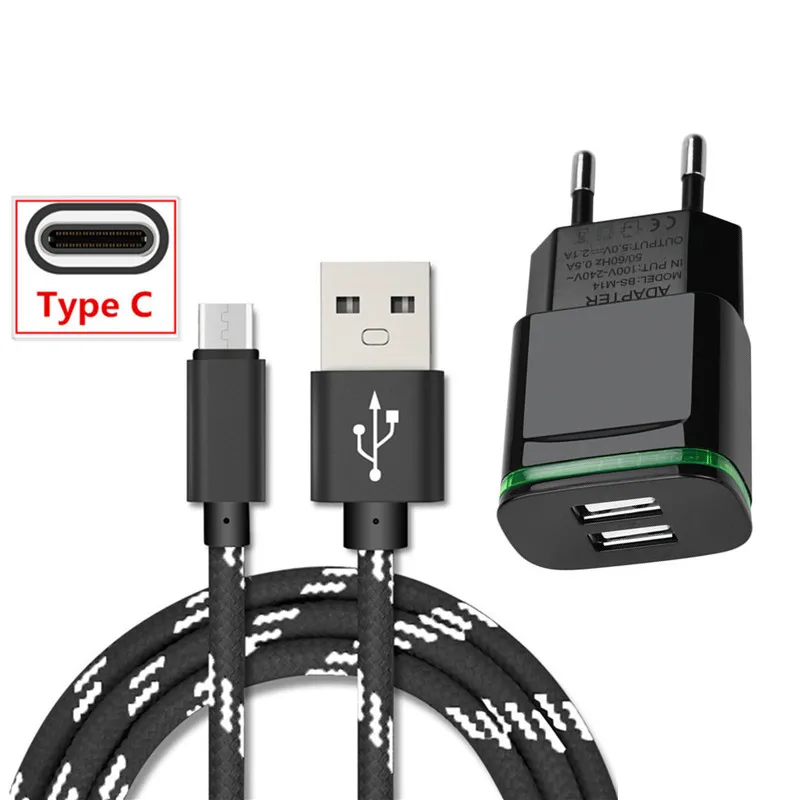1 м USB C usb кабель типа + светодиодная лампа EU зарядное устройство адаптер для samsung s8