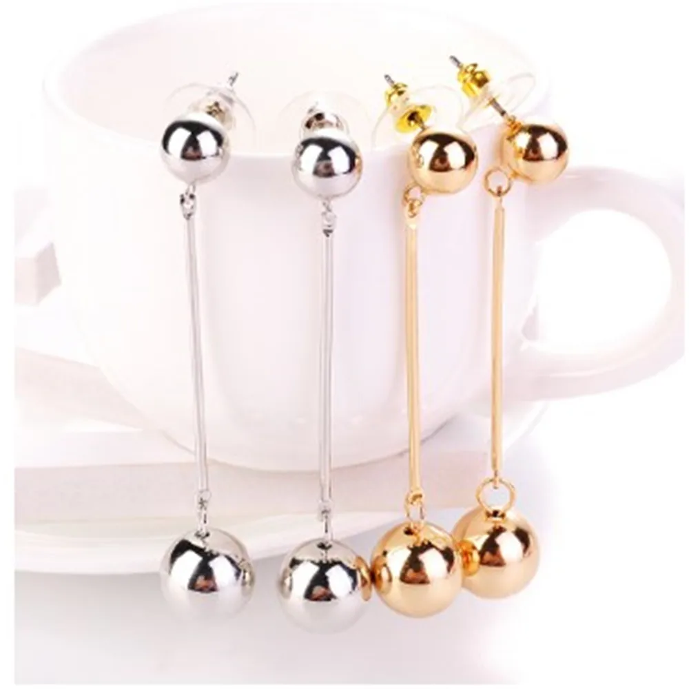 Новинка модные женские серьги шарики с украшениями длинная цепочка простой