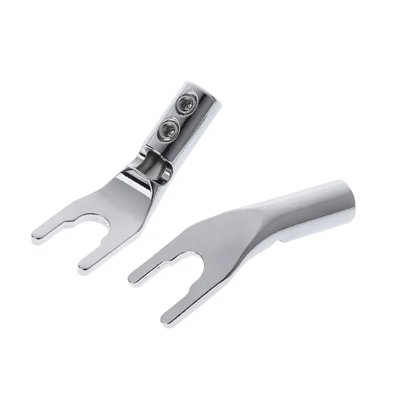 

4PCS Terminal Spade Copper Rhodium Plated Plug Speaker Cable Connector Post