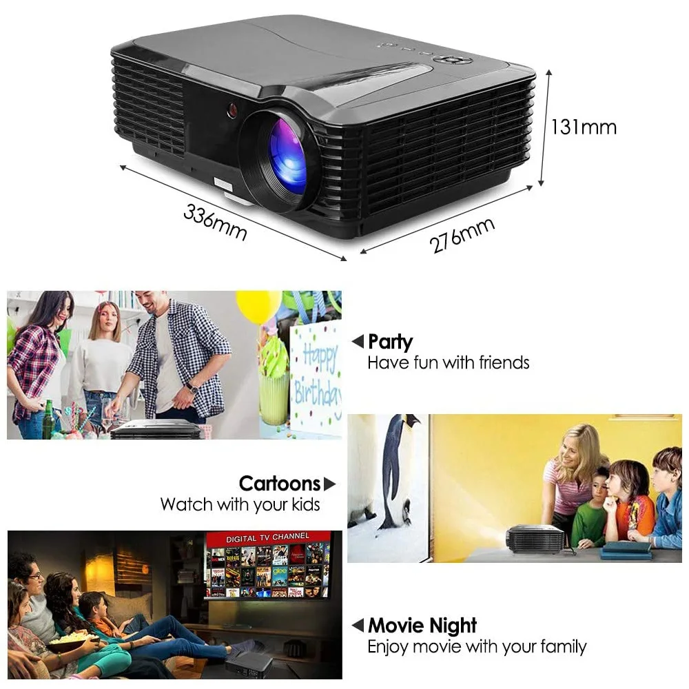 Светодиодный смарт-проектор X90 1280x720P Android Wi-Fi Full HD |