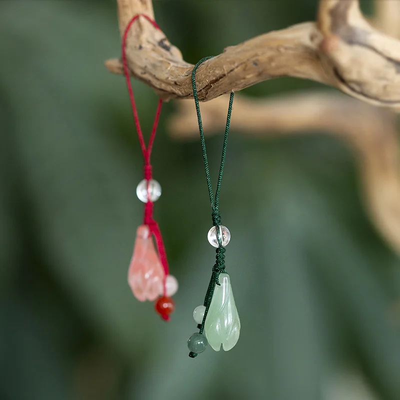 Китайские элементы авантюрин ручной работы нефрит цветок магнолии кулон