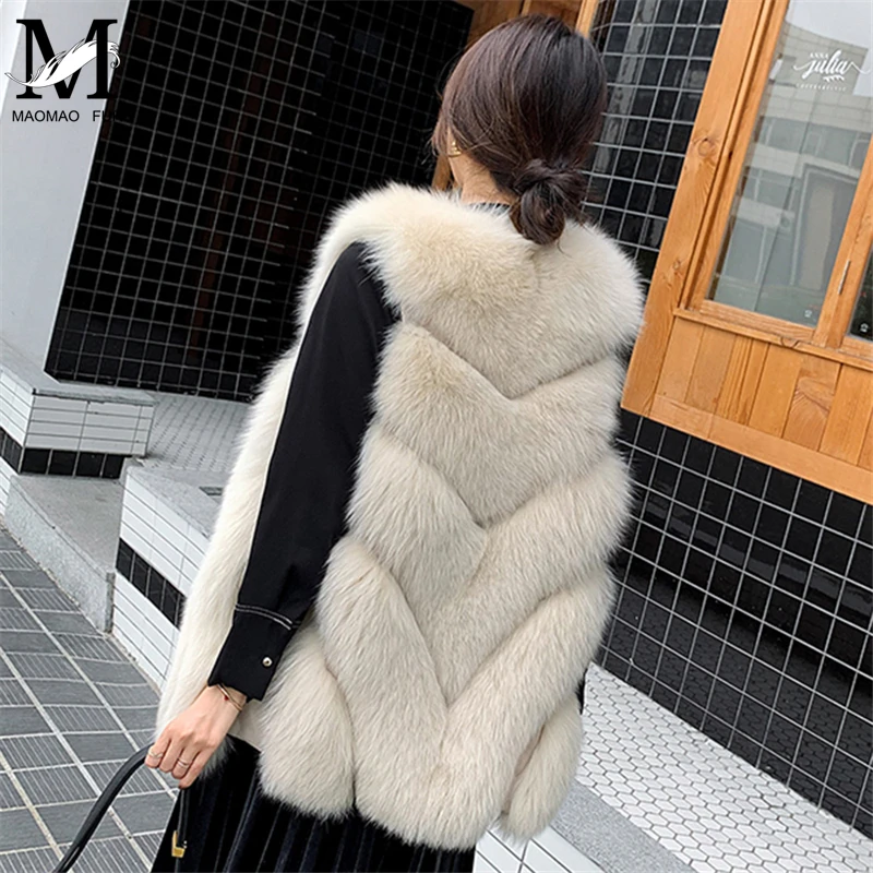 

Real Fox Fur Vest New Design Women Fur Jacket Natural Fox Fur Waistcoat Winter Genuine Fur Gilet