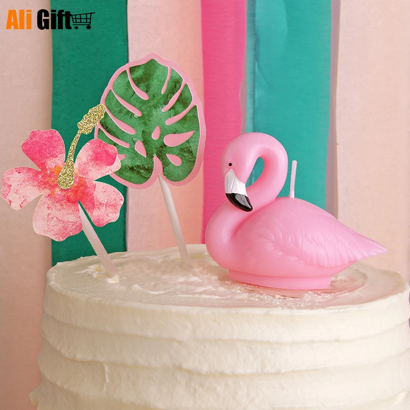 Свечи для торта Детские беспламенные с фламинго ароматические свечи на свадьбу и