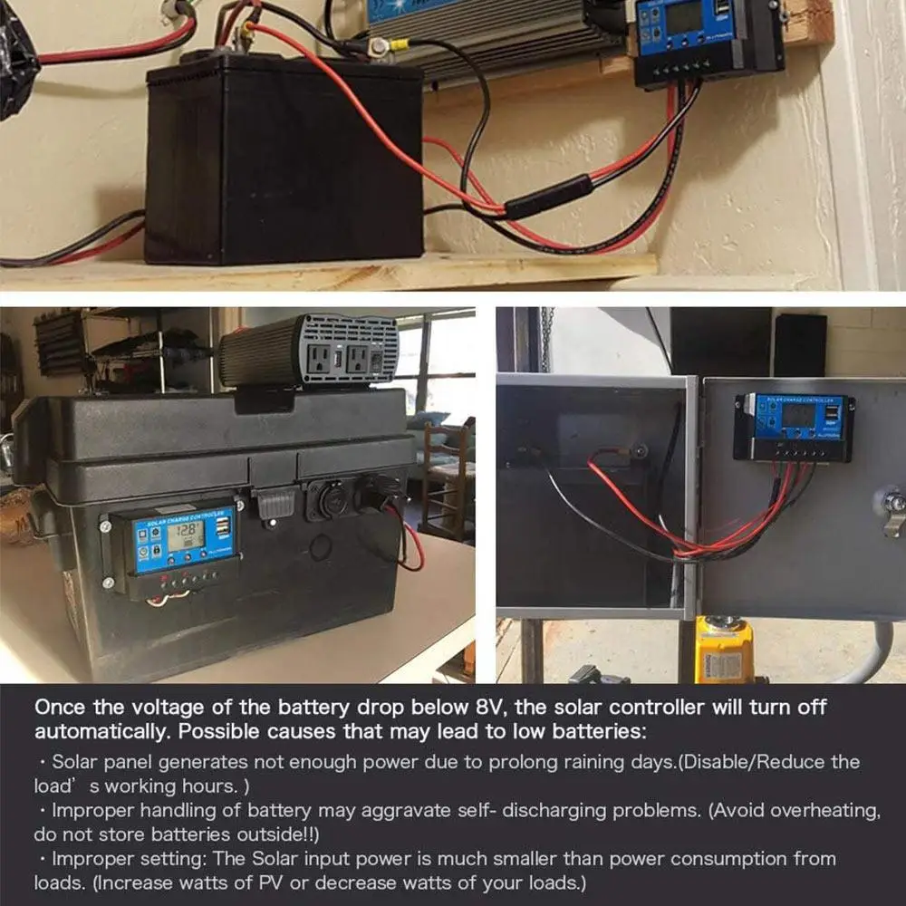 

Auto Solar Charge Controller 100A/60A/50A/40A/30A/20A/10A 12V 24V PWM Controllers LCD Dual USB 5V Solar Panel PV PV Regulator
