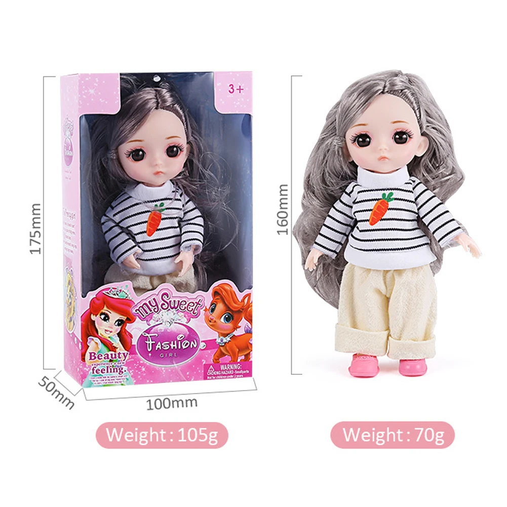 

16cm Moveable Jointed BJD Doll Princess Dolls Lols Toys With Princess Clothes 3D Eyes Body Nakeds Nude Dolls For Kids Girls #W0