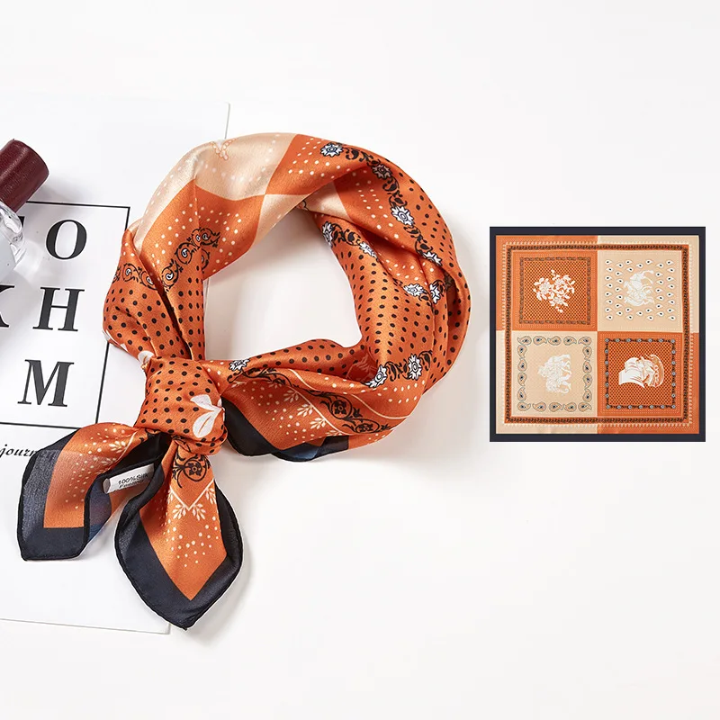 

Silk Scarf Women Shawls Wraps Fashion Small Hair Neck Hijabs Foulard Scarves Female Lady bufanda seda mujer echarpe ete soie