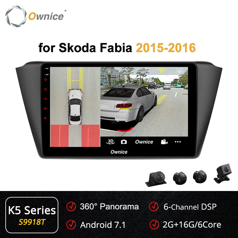 S9918 K5 Series Ownice K1 K2 K3 K5 K6 Восьмиядерный Android 9,0 360 Pano ram Автомагнитола gps Navi плеер для Skoda Fabia 2 Гб ram 32 Гб 4G LTE - Цвет: S9918 K5 Series