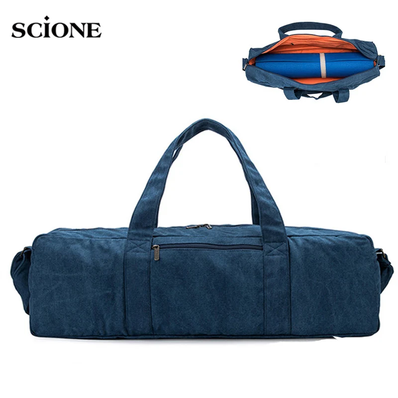 Canvas Yoga Mat Bag Fitness Gym Bags For Women Training Gymtas Sports Tas Shouder Pilates Carrier Solid XA24WA | Спорт и развлечения