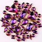 Золотистые лапки, 50 шт.пакет, разные формы, аметист, радужное стекло, кристаллы, пришитые стразы, сумки для одежды, обувь, сделай сам, отделка