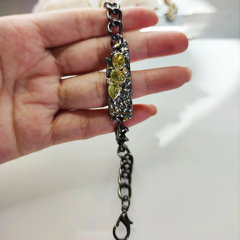 Браслет-цепочка унисекс с фианитом для мужчин и женщин | Украшения аксессуары