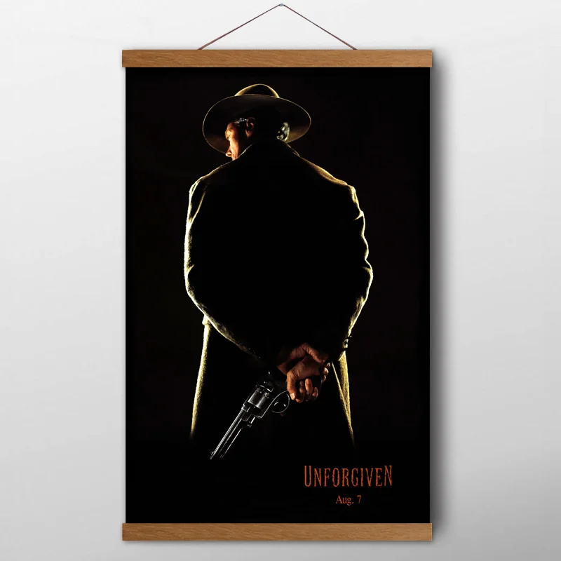Unforgiven (1992) Ретро стены искусства Винтаж постер Холст Искусство принты из цельного