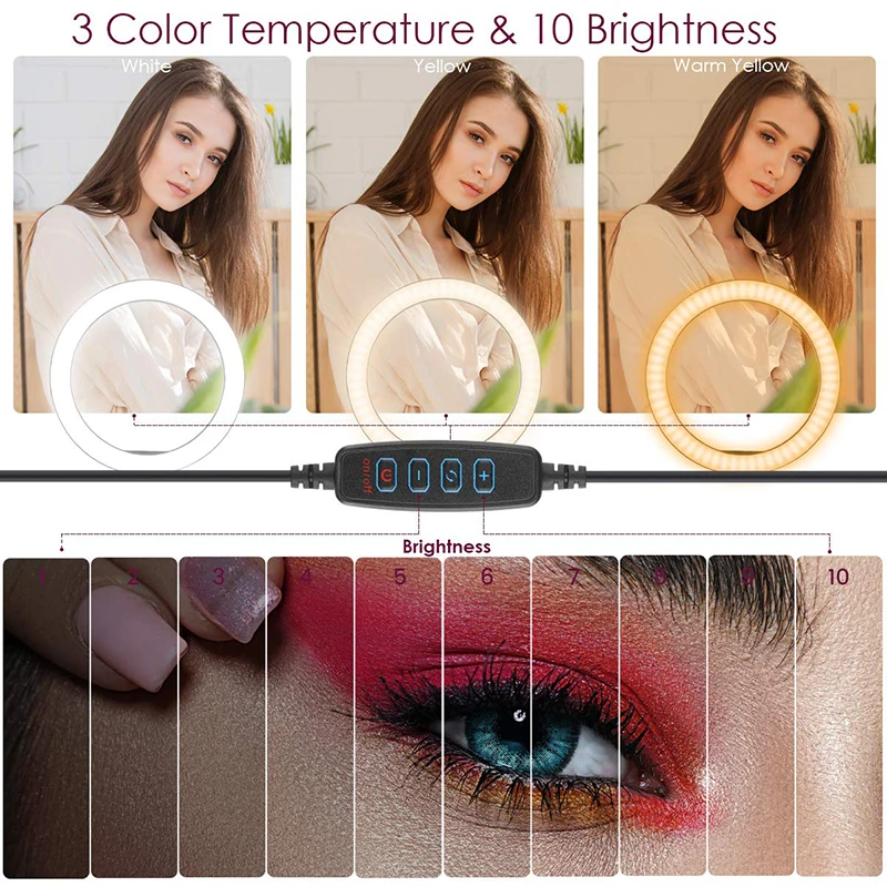 LED Ring Lights With Tripod 55 110 160 CM Phone Holder Selfie RingLights Camera Studio Video Lights for Youtuber TikTok Live