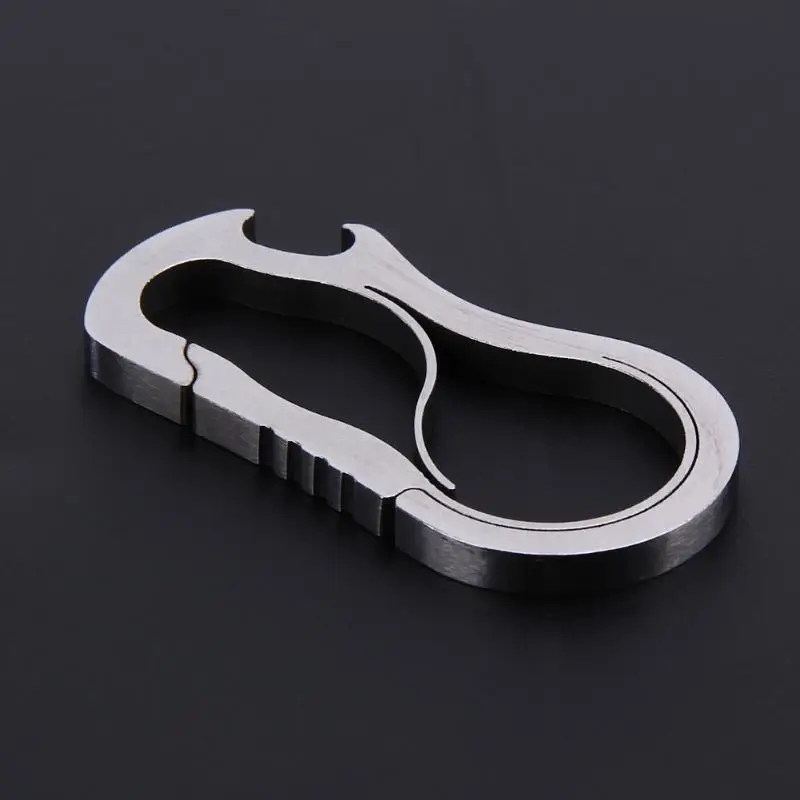 

Titanium Alloy Carabiner Hook EDC Mini Bottle Opener Outdoor Carabiner Metal Fast Buckle Keychain Camping Climbing Accessories