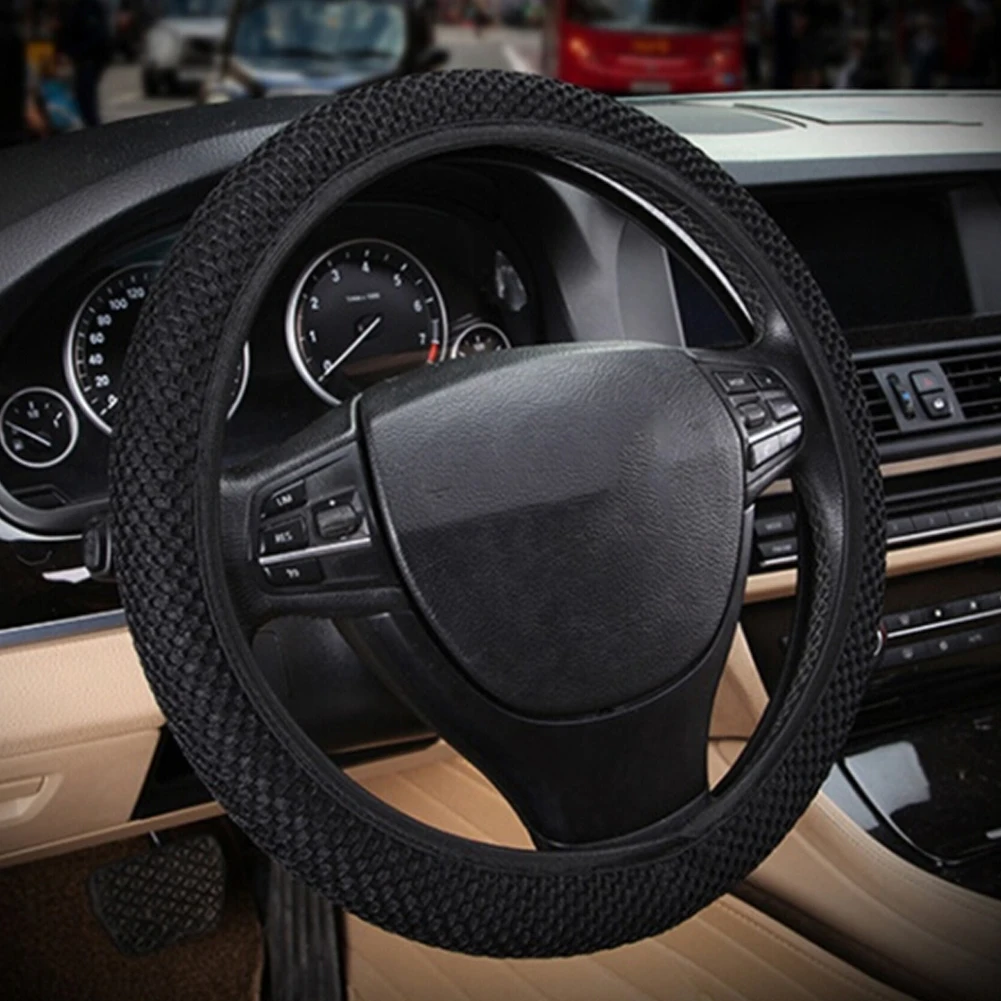 

New Car Steering Wheel Cover Breathable Mesh Car Steering Wheel Cover Anti-slip No Fixed Inner Race Auto Protect Accessories