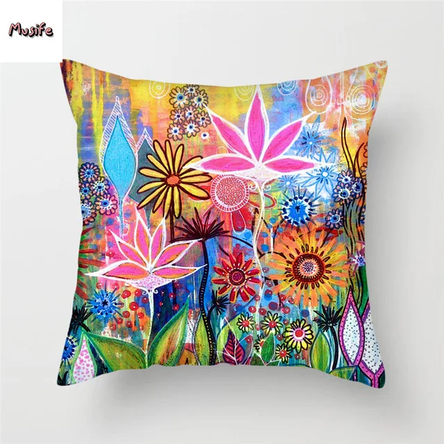 

Flower-shaped Cushion Cover, Square Polyester Cushion Cover, Bedroom Cushion Cover, Decorative Cushion Cover, Size 45 * 45cm ..
