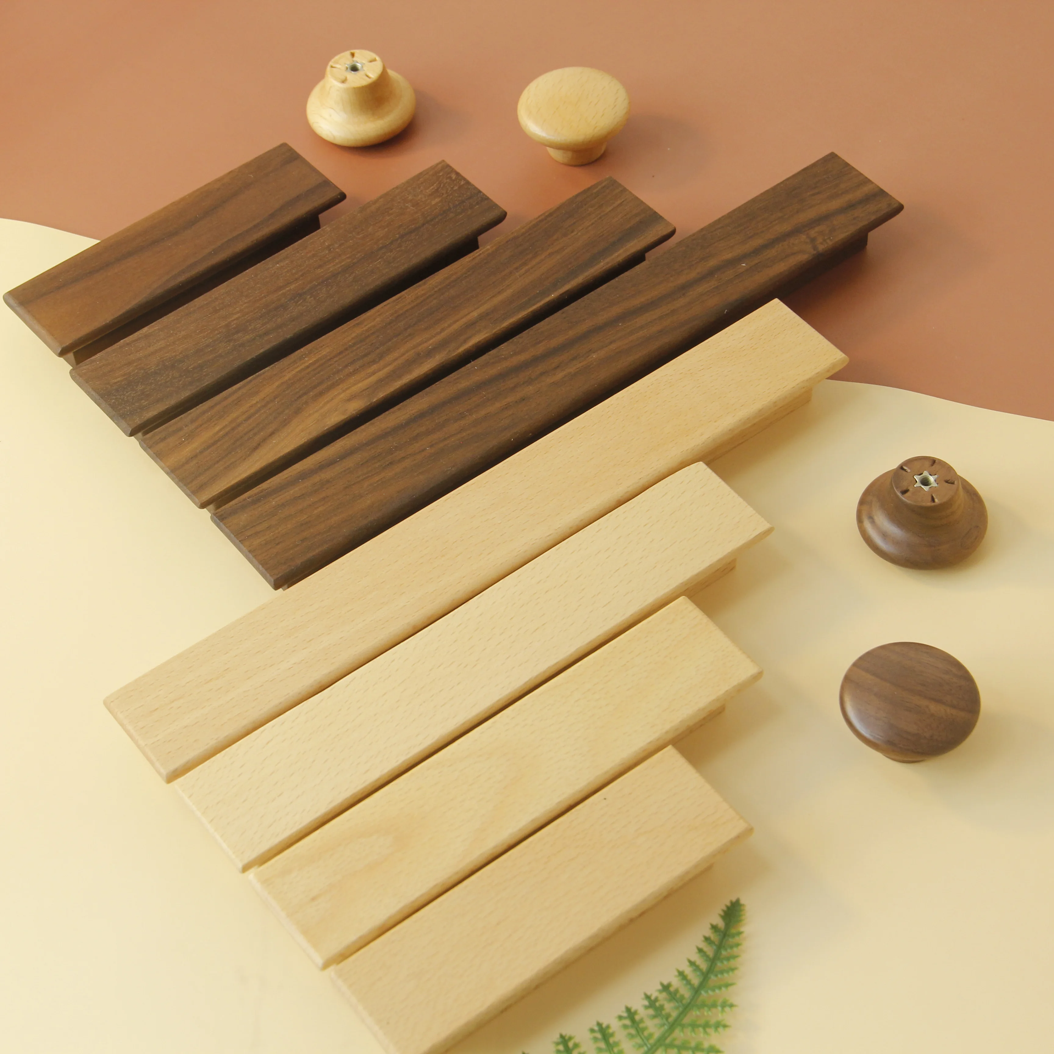 

1PCS Modern Nordic Cabinet Solid Wood Handles and Knobs Wardrobe Drawer Closet Dresser Door Pulls Furniture Hardware