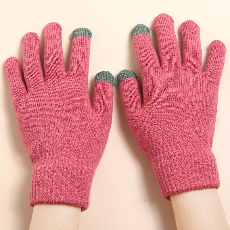 

Новые Вязаные перчатки для мужчин и женщин на осень и зиму, теплые перчатки для сенсорных экранов и бархатные перчатки, лыжные перчатки для ...