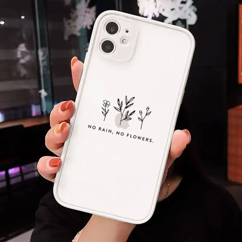 

Great Aesthetic Flower art Phone Cases Matte transparent For White iPhone 12 Mini 11 Pro XR XS Max 7 8 Plus X Back Cover