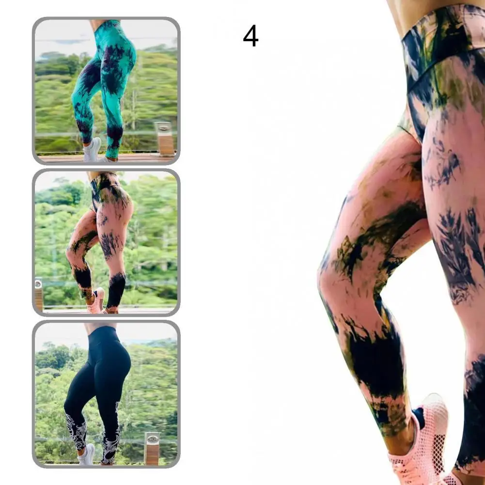 Long  Fashion Tie Dye Print Fitness Leggings Women Yoga Leggings High Elastic   Activewear