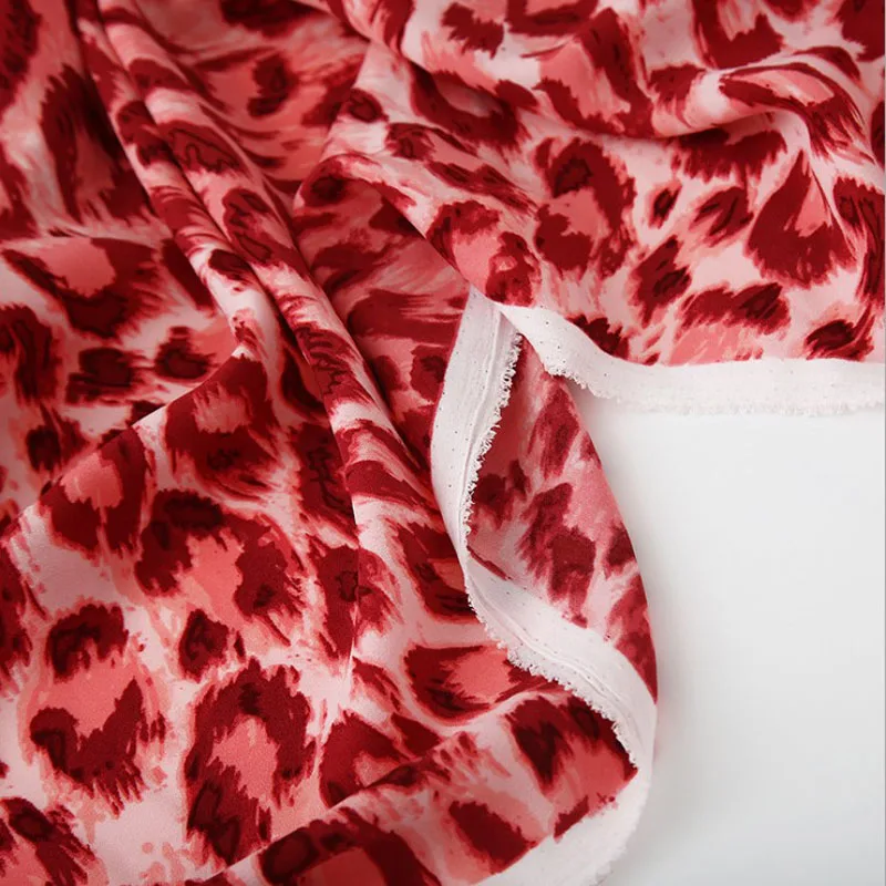 Классическая леопардовая зернистая саржа сатин ткань для платья рубашки ни