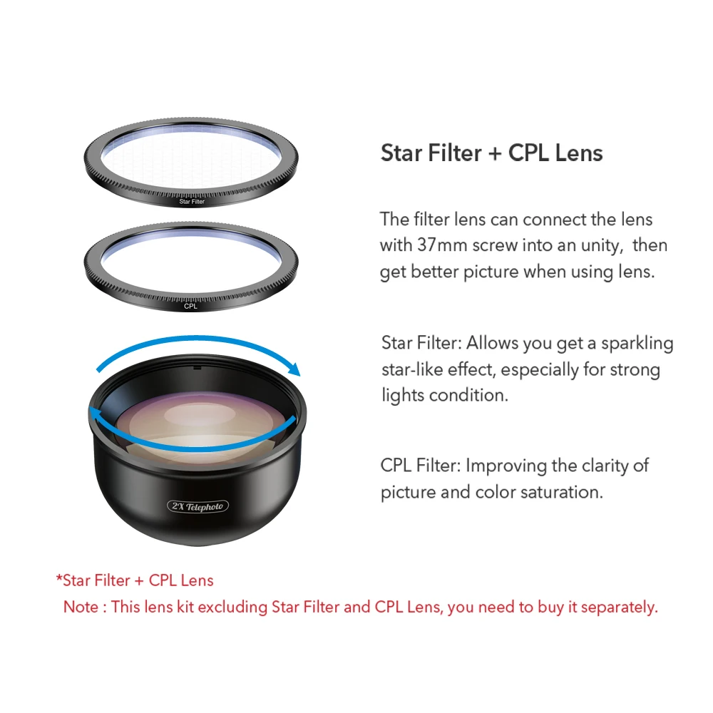 

APEXEL HD 5 in 1 Camera Phone Lens 4K Wide macro lens portrait super Fisheye Lens CPL Filter for iPhone7 8 Samsung allsmartphone