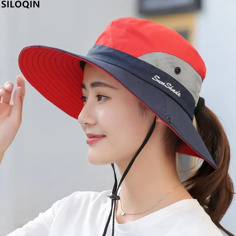 

SILOQIN New Summer Women's Outdoor Fisherman's Hats Outdoor Shading Sunhat Fashion Breathable Mountaineering Sombrero's