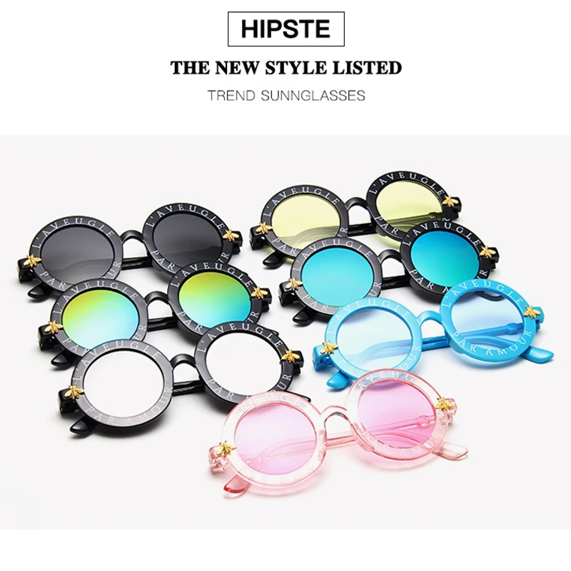 Солнцезащитные очки для мальчиков и девочек маленькие круглые брендовые