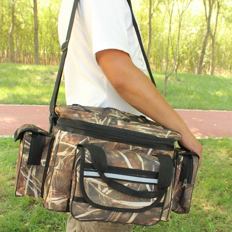 

Fishing Bag Waterproof Winter Fishing Bag Lag Capacity Multifunctional Lure Fishing Tackle Pack Shoulder Bags 50*27*28cm