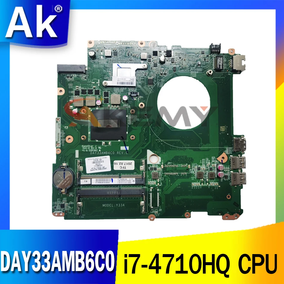 Материнская плата для hp for envy 17-k 17t-k m7-k 773128-501 775478-501 DAY33AMB6C0 i7-4710HQ работает хорошо и