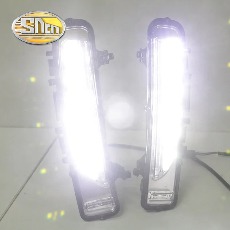 2 шт. Светодиодный дневной светильник для Ford Edge 2009 2014 желтый Поворотная