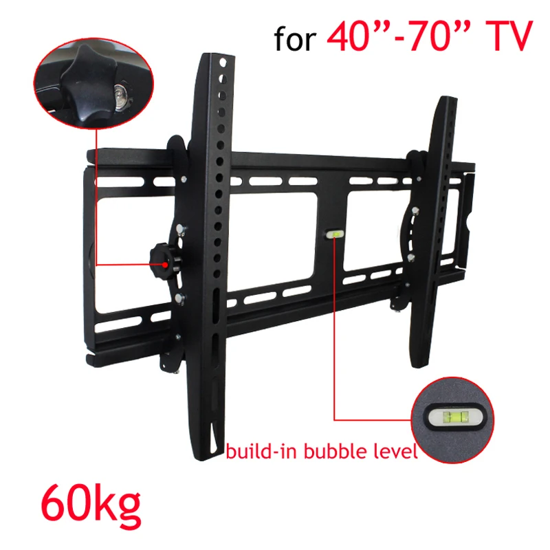 PTB-906MT 3" 55" 7" 60" металл 60 кг vesa 670x400 Панель ЖК настенный ТВ подъемный механизм наклона вверх вниз 15 Встроенный пузырьковый кронштейн