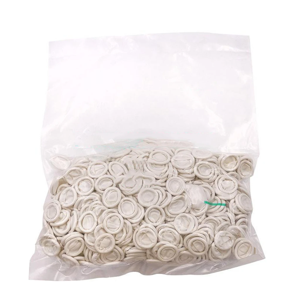 

800Pcs Latex Rubber Finger Cap Cots Fingercots Protector Powder Free White