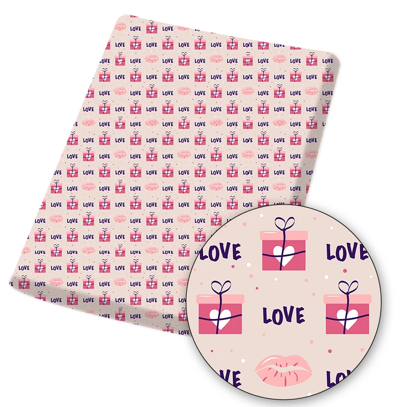 1 шт. Полиэстеровая хлопчатобумажная ткань с принтом в виде сердца 45x145 см | Дом и