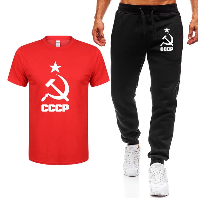 Летние футболки для мужчин CCCP русские советские мужские с коротким рукавом в
