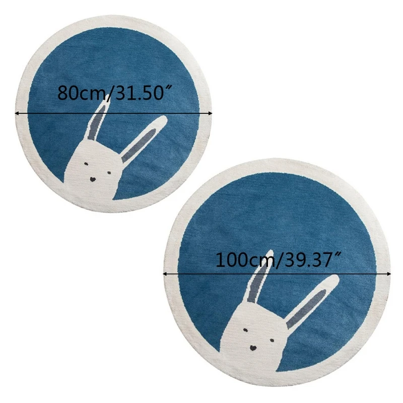 

Baby Play Mat Crawling Carpet Kids Room Floor Rug Round Cartoon Rabbit Print Pad U50F
