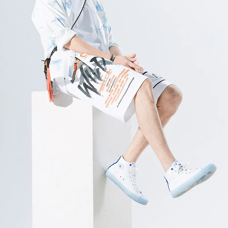 

Youth knitted shorts men's summer loose student leisure sports pants middle pants summer versatile fashion Capris