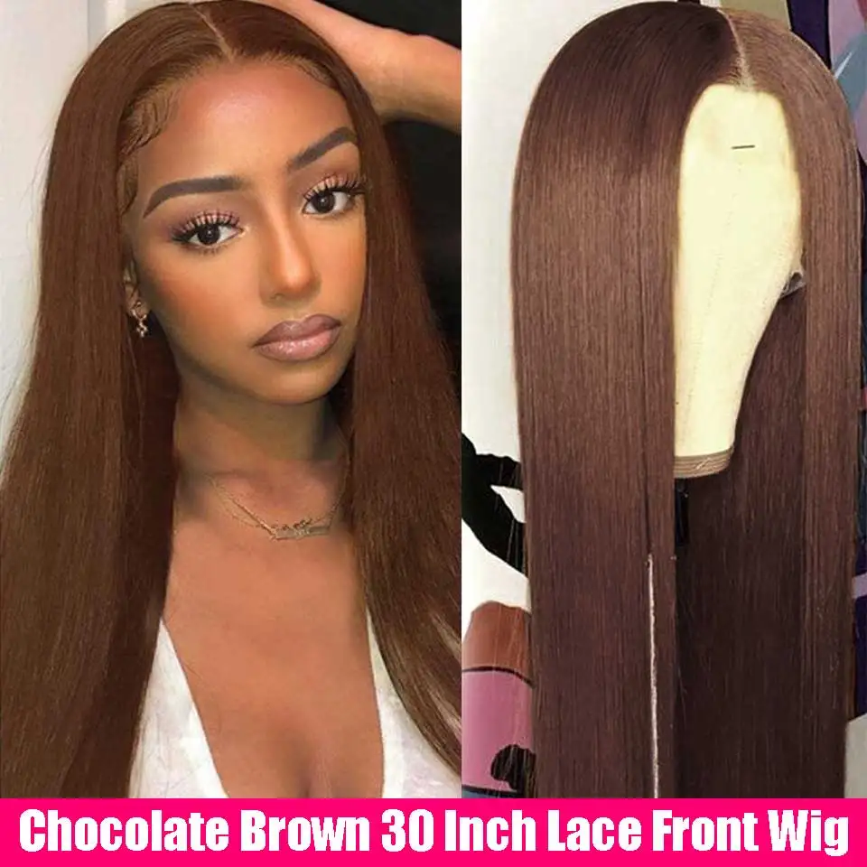 Цветной шоколадного цвета 30 дюймов прямые синтетические волосы Синтетические на
