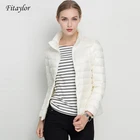 Fitaylor Женская куртка на белом утином пуху, ультра-светильник 90%, на весну и зиму, короткая куртка-пуховик, ветрозащитная куртка