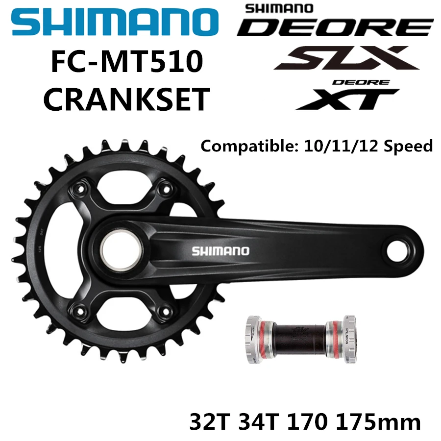 SHIMANO DEORE SLX FC MT610 MT510 диаметра окружности болтов (M6100 10/11/12 Скорость (BB52 32T 34T 170 мм 175