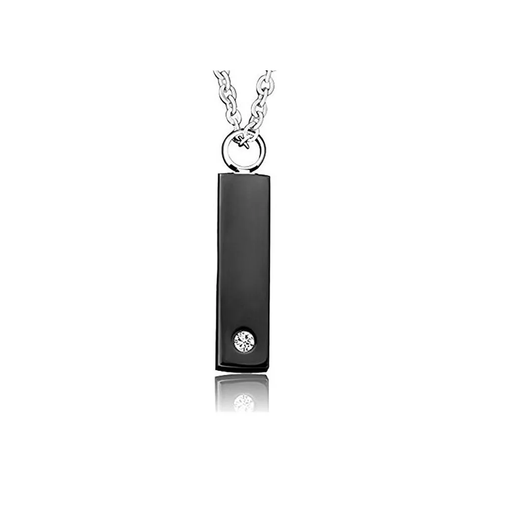 

Black Color Cubic Shape Bar Cremation Pendant Hold Pets/ Human Ashes Keepsake Jewelry