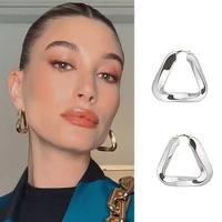 2020 hiphop metal triangle hoop earrings for women vintage geometric earring femme brincos rock jewelry wholesale